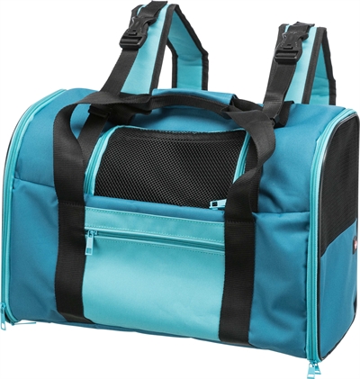 TRIXIE Hondentas Rugtas Connor Petrol 42×21×29 cm – Draagtas met Korthouder