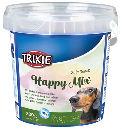 TRIXIE honden snacks SOFT SNACK HAPPY MIX 4×500 gr – met kip, lam, zalm