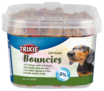 TRIXIE honden-snack Bouncies 12 x 140 gr – Gevogelte, lam en pens