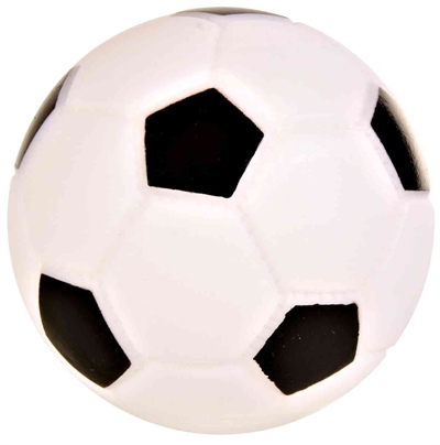 TRIXIE Hondenspeeltje Voetbal Vinyl Zwart/Grijs 6×6 cm – 4 stuks