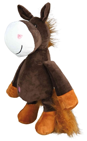 TRIXIE Pluche Hondenknuffel Paard 32×20 cm – Met Dierengeluid