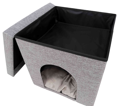 TRIXIE Kattenmand Relax-Iglo Alois Grijs 40×38 cm – Vierkant