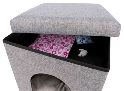 TRIXIE Kattenmand Relax-Iglo Alois Grijs 40×38 cm – Vierkant