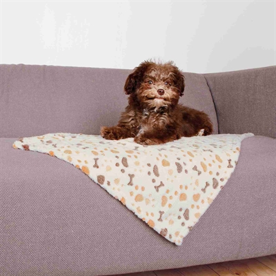 TRIXIE Deken Lingo Softfleece 75×50 cm – Wit/Beige