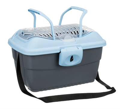 TRIXIE Vervoersbox Capri bovenkant openend met bovenklep en schouderriem - lichtgrijs/groen - 40x30x22 cm
