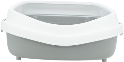 TRIXIE Kattenbak Primo XXL Grijs/Wit 71×56 cm – Open Kattentoilet