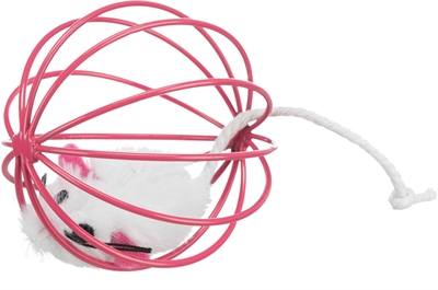 TRIXIE Kattenspeelgoed Muis In Traliebal Pluche 6×6×6 cm – Assorti 24 st