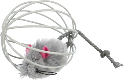 TRIXIE Kattenspeelgoed Muis In Traliebal Pluche 6×6×6 cm – Assorti 24 st