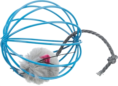 TRIXIE Kattenspeelgoed Muis In Traliebal Pluche 6×6×6 cm – Assorti 24 st