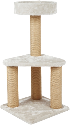 TRIXIE Krabpaal Ivan 39×39 cm – Lichtgrijs, met ligmand en sisal