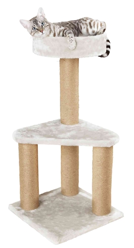 TRIXIE Krabpaal Ivan 39×39 cm – Lichtgrijs, met ligmand en sisal