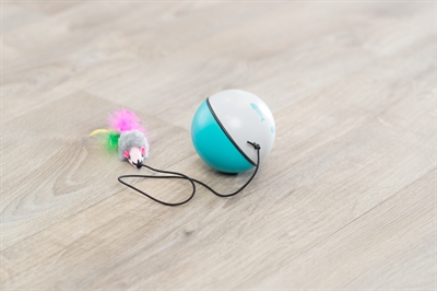 TRIXIE speelbal Turbinio met motor en muis 9×9×9 cm – mintgroen