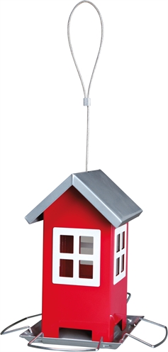 TRIXIE Voederhuis Metaal Rood 20×20 cm – 1 Ltr, Weerbestendig