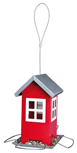 TRIXIE Voederhuis Metaal Rood 20×20 cm – 1 Ltr, Weerbestendig