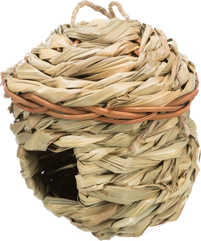TRIXIE Grasnest Schuilhuisje 11×11 cm – 3 Stuks Natuurlijk Materiaal