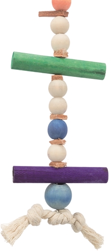 TRIXIE Honden Speelgoed Touw & Kralen Hout 28×3 cm – Meerkleurig
