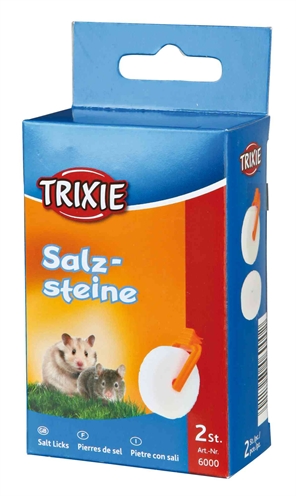 TRIXIE zoutliksteen met houder 2 st 54 gr – voor knaagdieren