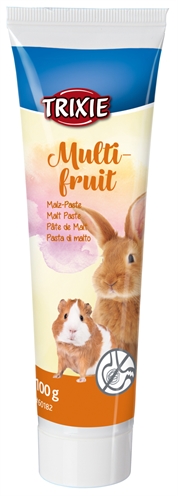 TRIXIE Moutpasta Multifruit 70% mout, 12% fruit - Voorkomt haarballen & bevordert stoelgang - FOS - 6×100 g