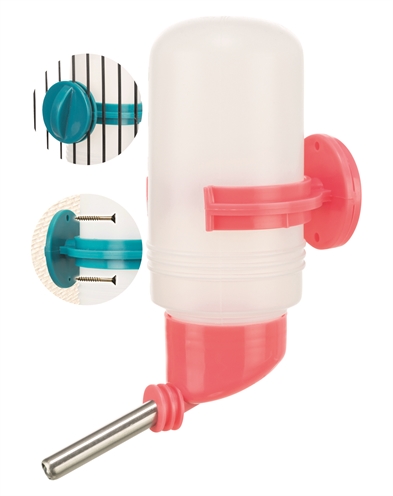 TRIXIE Drinkfles kunststof met schroefbevestiging & kogelafsluiting | 250 ml - assorti - 12 st