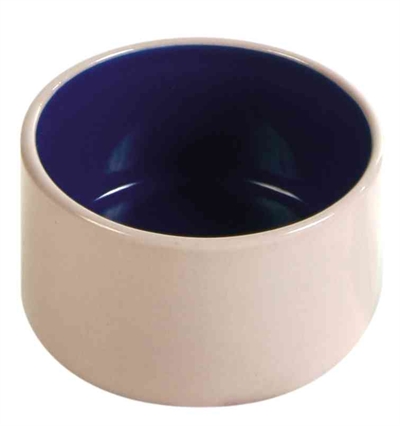 TRIXIE Voerbak keramiek 100 ml set van 4 - vaatwasserbestendig - crème/blauw - Ø 7 cm