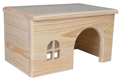 TRIXIE Hamsterhuis Hout spijkervrij - Vurenhout & uitkijkdak - 28x18x16 cm