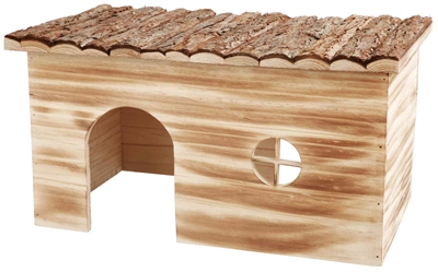 TRIXIE Konijnenhuis Grete 2 ingangen gevlamd schorshout - 45x28x24 cm
