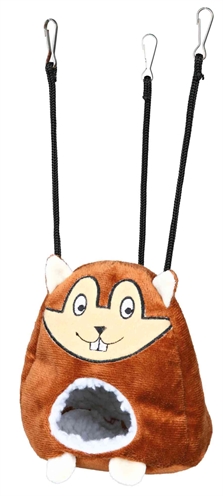 TRIXIE Hamsteriglo Hangend Pluche schapenvacht-look - Bruin - 11x11x14 cm | 3 st