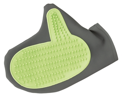 TRIXIE Vachtverzorgingshandschoen PU/TPR - massage & haarverwijdering - Groen - 21x11 cm - 3 st