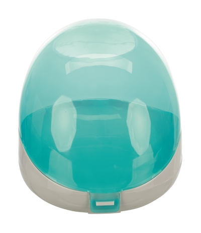 TRIXIE Zandbad Degoes/Chinchilla's met deksel - Grijs/Turquoise - 27x16x18 cm (2 st)