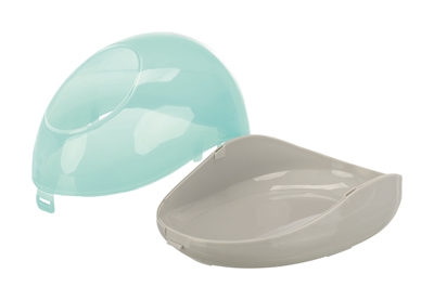 TRIXIE Zandbad Degoes/Chinchilla's met deksel - Grijs/Turquoise - 27x16x18 cm (2 st)