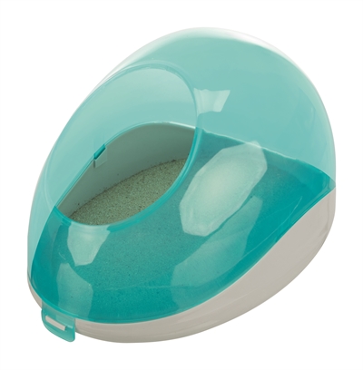 TRIXIE Zandbad Degoes/Chinchilla's met deksel - Grijs/Turquoise - 27x16x18 cm (2 st)