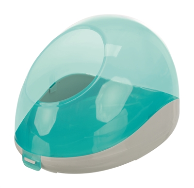 TRIXIE Zandbad Degoes/Chinchilla's met deksel - Grijs/Turquoise - 27x16x18 cm (2 st)