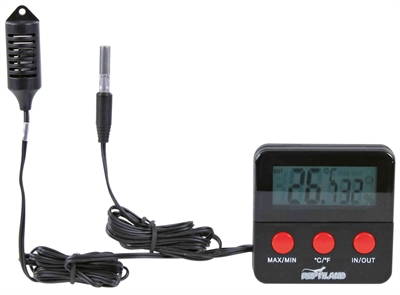 TRIXIE Thermometer & Hygrometer REPTILAND Digitaal met afstandssensor en meetbereik 0–70°C/20–99% RH - 6x6 cm