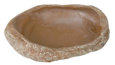 TRIXIE Reptielen waterschaal Reptiland voedselveilig polyesterhars - steppe rotslook - 15x12x3,5 cm