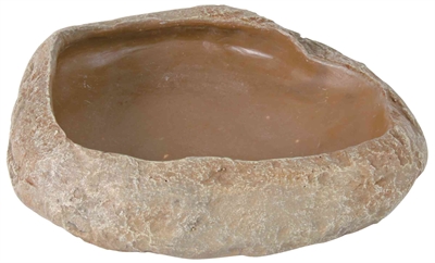 TRIXIE voeder- en waterschaal Reptiland voedselveilig polyesterhars - steppe-rotslook - 19x16x5 cm