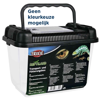 TRIXIE Transport- en voederbox Reptiland | multifunctioneel, kunststof & voerluik - assorti - 19x12x14 cm (3 st)