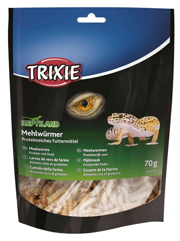 TRIXIE Gedroogde meelwormen Reptiland proteïnerijk - 6x75 g