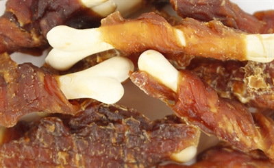 WANPY Hondensnack Oven-Roasted Chicken Jerky Calcium Bone Twists | met extra calcium voor sterke botten, knapperig - 100 g