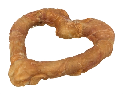 TRIXIE Kauwsnack Denta Fun Chicken Heart Runderhuid omwikkeld met kip, gebitsverzorgend, glutenvrij - 14 cm - 125 g (25 st)