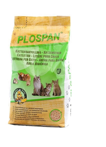 PLOSPAN Houtkorrel Kattenbakvulling 20 L 11 KG – Milieuvriendelijk