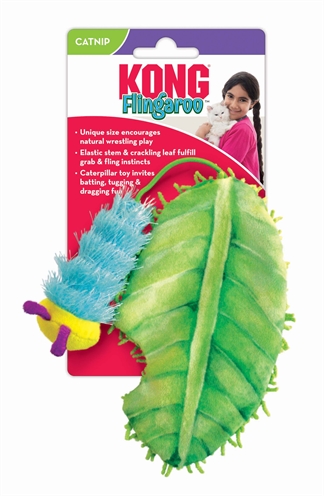 KONG Kattenspeelgoed Flingaroo Rups 25,5×8,5 cm – Met Catnip