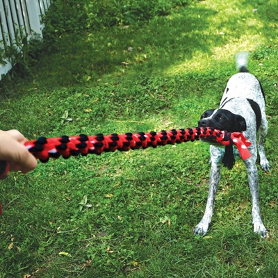 KONG hondenkauwspeeltje KONG SIGNATURE ROPE DUAL KNOT 57×14×5 cm – rood-wit zwart