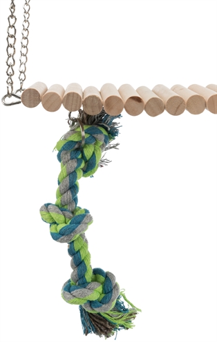 TRIXIE Hangbrug Hout 30×17 cm – Met Flos Speelgoed voor Knaagdieren