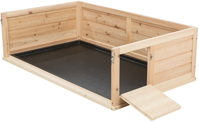 TRIXIE Ren voor cavia's Indoor Hout/Plexiglas | Uitneembare plexiglas voorzijde - Uitschuifbare onderbak - 114x74x30 cm