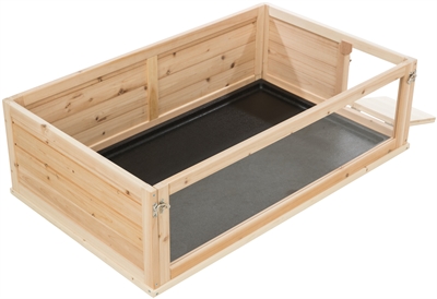 TRIXIE Ren voor cavia's Indoor Hout/Plexiglas | Uitneembare plexiglas voorzijde - Uitschuifbare onderbak - 114x74x30 cm