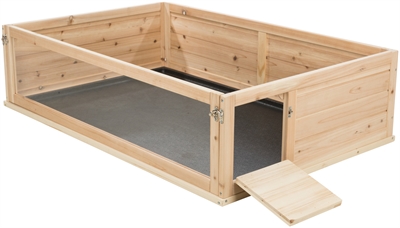 TRIXIE Ren voor cavia's Indoor Hout/Plexiglas | Uitneembare plexiglas voorzijde - Uitschuifbare onderbak - 114x74x30 cm