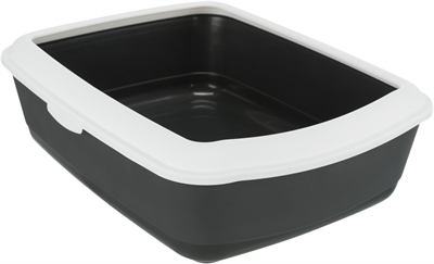 TRIXIE Kattenbak Classic Antraciet/Wit 47×37×15 cm – Open Kattentoilet
