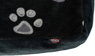 TRIXIE Hondenkussen Jimmy 80×55 cm – Zwart met Pootprint