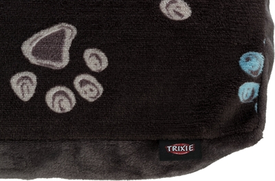 TRIXIE Hondenkussen Jimmy 80×55 cm – Zwart met Pootprint