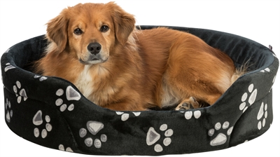 TRIXIE hondenmand Jimmy Ovaal 44×35 cm – Zwart met Pootprint